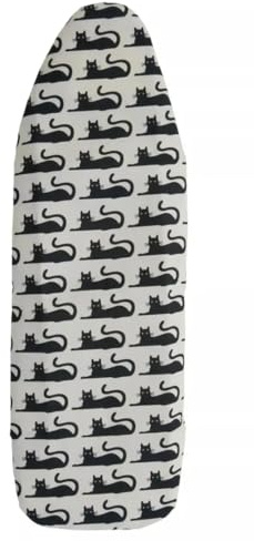 SAVING HUB - Ironing Board Cover - 50% cotton Top Cover - Thick Padding, Easy Fit and Scorch Resistant - Heavy Duty Padded Iron Board Covers H3 x D48 xW125 - Stain Resistant (1, Cat)