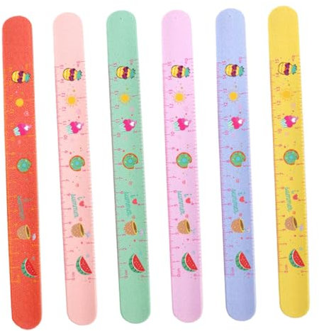 BRIGHTFUFU 6stücke Bunte Silikon Klatscharmbänder Mit Lineal-muster Elastische Kinderarmbänder in Gelb Rot Grün Blau Dehnbar Hautfreundlich Vielseitig Für Partygeschenke Und Alltag