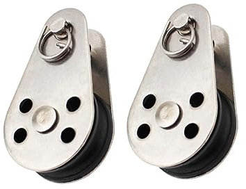 UKCOCO 2stücke Seilrolle Edelstahlrolle Nylonseilrolle Praktische Fischernetzrolle Rollenrad Einzelrolle Tackle Puller Lift Werkzeuge
