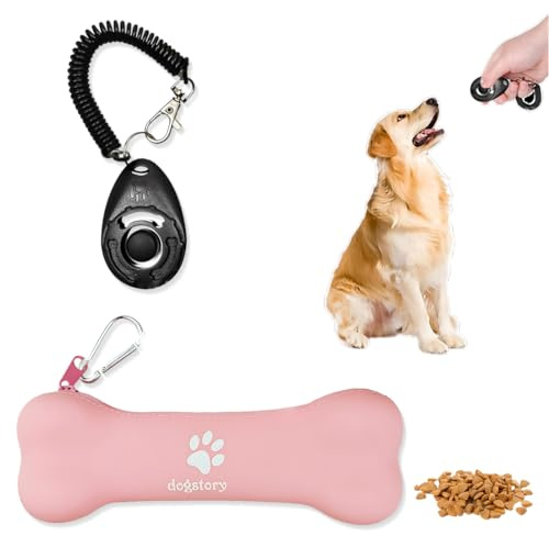 ZKGYUS Leckerlibeutel für hunde, Futterbeutel hundetraining, Beutel aus Silikon für Leckereien für Hunde, mit Clickers zur Ausbildung für Hunde und Katzen