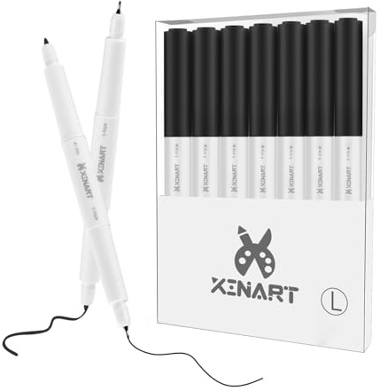 XINART Stifte mit Doppelspitze für Cricut Maker 3/Maker/Explore 3/Air 2/Air, schwarze Stifte, 7er-Pack, Doppelspitzen-Marker, feine Spitze, Schreiben, Zeichnen, Zubehör für Cricut-Maschine (0,4 Spitze