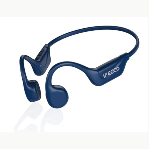 IFECCO Casque Conduction Osseuse Bluetooth 5.4 - Écouteur Conduction Osseuse Oreilles Ouvertes avec Micro,IPX5 Étanche Ecouteur Osseux pour Cyclisme,Course à Pied Sport
