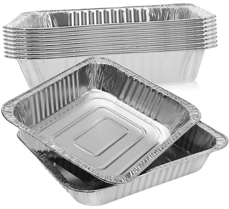 Cabilock 10pièces Lot De Barquettes Aluminium Jetables Grands Plateaux Pour Réchauffer Et Cuisiner Les Aliments