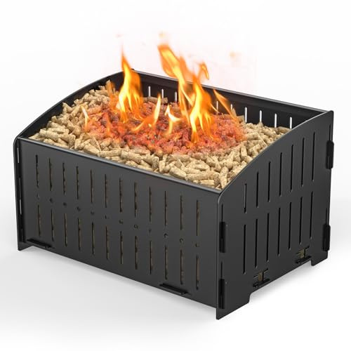 johgee Panier à pellets, Panier à pellets Portable pour cheminées et poêles, 29 × 20 × 17 cm, 3 kg, poêle de Camping d'urgence
