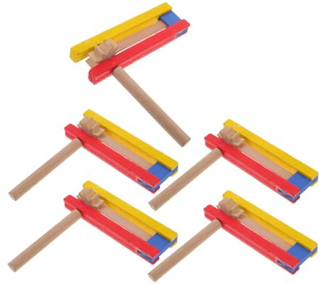 SUPVOX Set 5 Pezzi Sonagli Messicani in Legno Rotante Tradizionale, Strumenti Musicali Per Feste Di Compleanno Ed Eventi Sportivi, Design Autorotante Suono Brillante