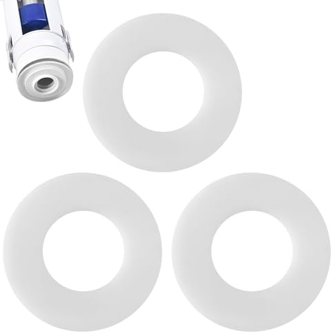 Finehenchi 3 Pack White Silicone Flush Valve Seal, Compatible with Geberit, Ideal Standard SV01967, 63mm OD, 33mm ID, 3mm Thick, DIY Repair Kit