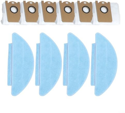 Para Zaco A10 Pro Robot Aspirador trapeador trapeador y bolsas de polvo Kit 4 trapos de fregona más 6 bolsas de polvo para mantener la limpieza del hogar