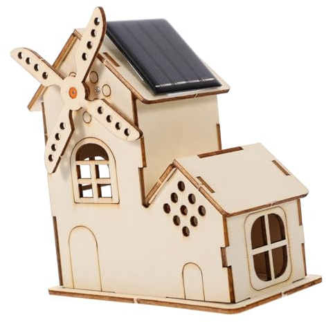 Supvox Solar-windmühle-experimentierkasten DIY Holzpuzzle Modellbausatz Naturwissenschaftliches Lernspielzeug für Junge Mädchen Stem Bausatzspielzeug Solarenergie Projekt