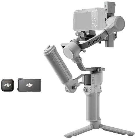 Bundle DJI RS 4 Mini + DJI Mic 3 (1 TX + 1 RX), stabilisateur de nacelle, Micro sans Fil pour iPhone/caméra/Android, réduction de Bruit, Compact