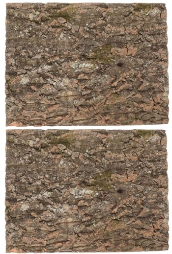 Kisangel 2pièces Écorce de Liège pour Terrarium Fond Écorce Naturel pour Reptiles Décoration de Terrarium avec Morceaux Panneau de Liège pour Habitat de Lézards Tapis Escalade pour Reptiles