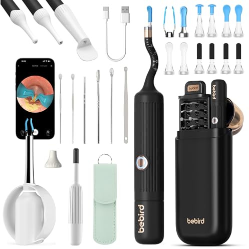 BebirdPro Ohrenschmalz Entferner Otoskop Earsight Plus, 1920P HD Einjustierbarer Ohrenreiniger mit Kamera, Otoskop mit Licht, Ohrreiniger mit tragbarer Box