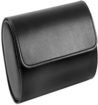 HUWOYG 2 st 1/2/3-spår klockrulle resefodral bärbar vintage brun läderdisplay klockor förvaring för män presentförpackning för män kvinnor (M)