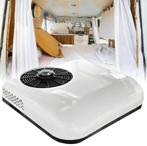 Climatizzatore per Camper con Telecomando 12V/24V | Unità Portatile Silenziosa per Freddo e Caldo | Adatto per Roulotte, Van | Alta Efficienza(12V)