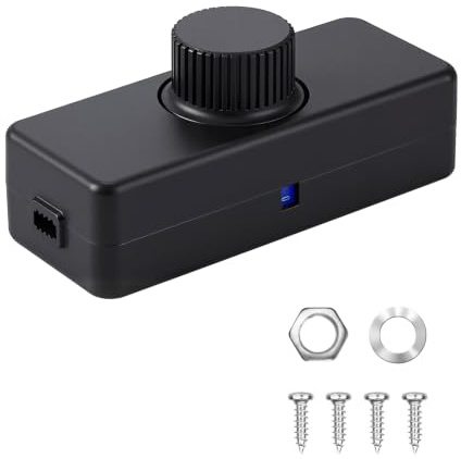 Starvortex Interruptor Regulador de Luz de Borde Descendente, 220-240V | Regulador de Luz con Control Giratorio de Encendido/Apagado, para LED, Incandescentes y Halógenos Regulables de 3 a 100 W