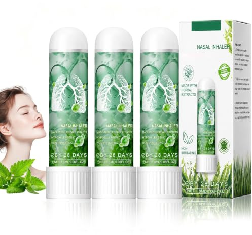 Avvchuy 3Pcs Nasal Inhaler Stick, Nasal Stick for Cleanse, Refreshing Respiratory Care Breathe Easy