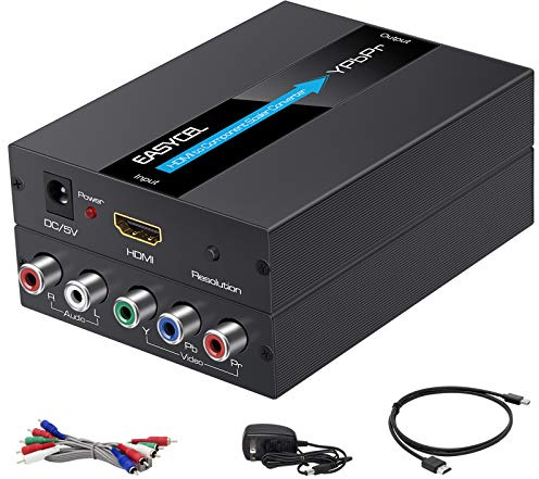 Convertisseur HDMI vers composant avec câbles HDMI et composants, convertisseur de détartrage HDMI en aluminium EASYCEL 1080p vers YPbPr/5RCA, prend en charge la sortie de composant 480i 576i