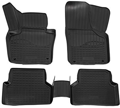 Norm Liners 3D Gummimatten passend für Volkswagen Tiguan 2007-2015 4tlg, Allwetter TPE Fußmatten mit hohem Rand Passform rutschfest Geruchsneutral Schwarz
