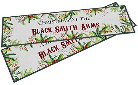 Purple Print House Custom Christmas At The Pub - Personalised Bar Runner - Custom Text Rubber Bar Mat - Christmas Bar - Home Bar Accessories For Home Pub - Novelty Gift (Medium - 440x250)