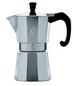 FOREVER Caffettiera Moka Alluminio, Miss Moka Prestige, Caffettiera Moka per Casa, Caffettiera Portatile per Viaggio, inclusa Guarnizione in Silicone (1 Tazza)