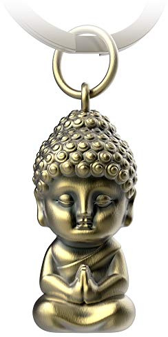 FABACH Buddha Schlüsselanhänger Karma - Buddha Anhänger aus Metall - Mini-Buddha Glücksbringer Auto - Buddhismus Schlüsselanhänger Chakra Yoga Geschenk Figur