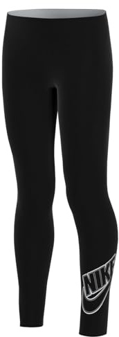 Nike girls Favourites Leggings, Black/White, 128-137 EU