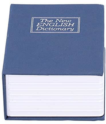 Buchtresor mit Schlüsselschloss, Mini-Safe-Box-Simulationsbuchsicherheit Geldversteckbox, Umleitungsbuch-Safe 4,5 X 3,1 X 1,8 Zoll(blue)