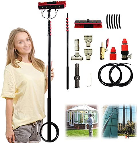 YNITJH 3.6-10.8m Window Cleaning Pole,Water Fed Telescopic Brush,Photovoltaic Panel Cleaning Tool,Suitable for cleaning windows, skyscrapers and large vehicles,10.8m/36FT