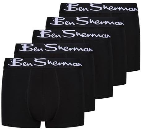 Ben Sherman Poderick 5-pack boxershorts för män, Svart, XL