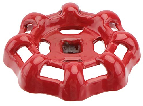 DOITOOL Ventilrad Messing Griff Gusseisenrad Griff Gattentür Ventil Ventil Handrad Absperrventil Quadratbroach Rundrad Griff Wasserrohrverschlüsse 50 G (Rot) Platz Broach Rad Griff Ventil Griff
