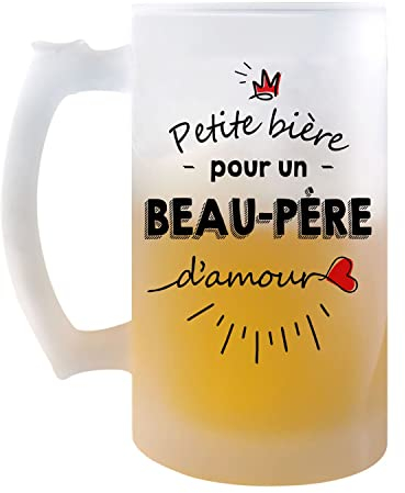 Chope de bière Petite Pinte d'un Beau-Père d'amour | Idée Tasse Cadeau Famille Papa Fête des Pères Pinte cervoise