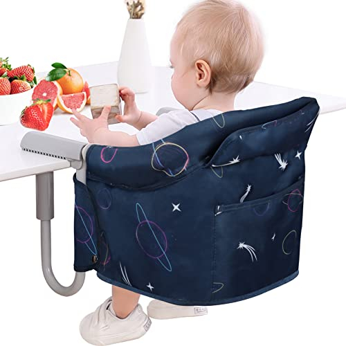 Tischsitz Faltbar Babysitz,Teglü Hochstuhl baby Faltbar Kinderstuhl mit Transportbeutel/Sicherheitsgurt für zu Hause und Reisen,6-36 Monate,15kg, C2102-Blau