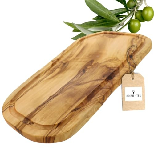 HOFMEISTER® Schneidebrett mit Saftrille, aus Olivenholz, 40 cm