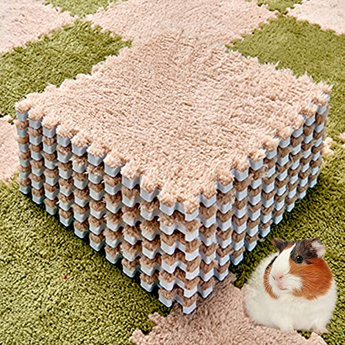 Oncpcare 10 almohadillas de cobayas, lavables y reutilizables, de forro polar suave y cálido para conejillos de indias, 11 x 11 pulgadas, color beige