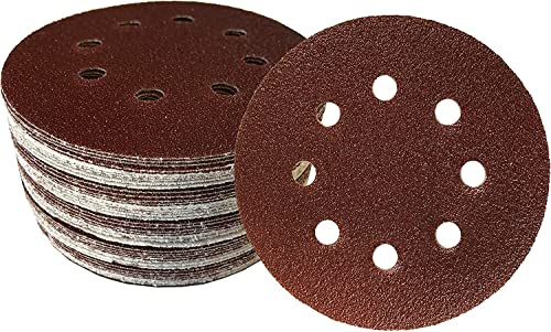 Salvation 50 Klett-Schleifscheiben Ø115 mm, Körnung 40, Korund, für Exzenter-Schleifer 8 Loch