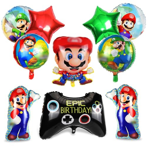 Siphus 12-teiliges Folienballon Set für Kindergeburtstag, Helium Ballons, Kinder Party Deko, Mehrfarbig, BALLOON, Kunststoff, unisex, Jahrestag, Geburtstag, Babyparty
