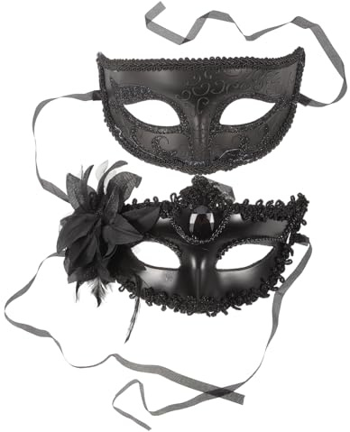 Holibanna 2stücke Masquerade Maske Für Halbe Gesichtsmaske Für Kostümparty Halloween-party Maske Dekorative Für Männer Und Frauen Einzigartiges Design Für Karneval Und Festivals
