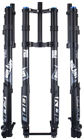 ZECHAO Fahrrad Federgabel MTB,160mm Federweg Aluminiumlegierung Rebound Anpassung 15 * 150mm Steckachse DH Geschwindigkeitsabfall Umkehrgabel Fahrrad Federgabel (Color : Black, Size : 29inch)