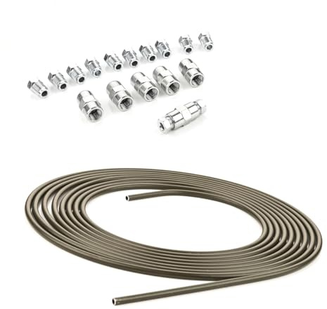 LST 5m Bremsleitung Bremsrohr Ø4,75mm Stahl pulverbeschichtet mit Verbinder