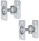 KOTARBAU® Lot de 2 charnières de porte réglables M12 à visser double socle S235JR en acier galvanisé argenté