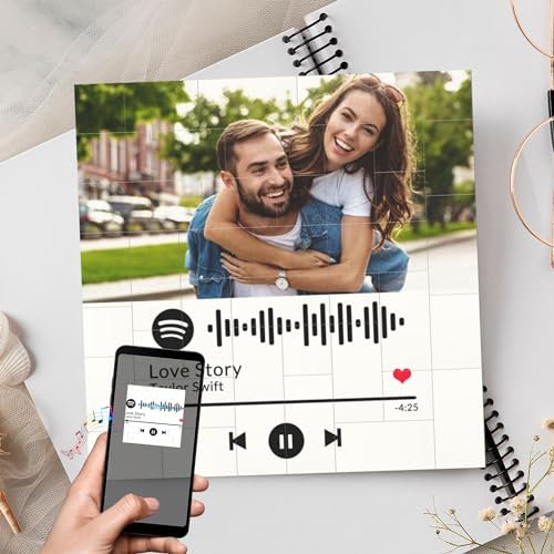 Personalisierte Bausteine mit Foto Puzzle-mit Bild Herz Quadrat Form Bausteine-Sich Selbst Gestalten Benutzerdefiniertes Bild-Geschenk für Familie, Paar, Freunde-ABS Kunststoff Individuelles Puzzle