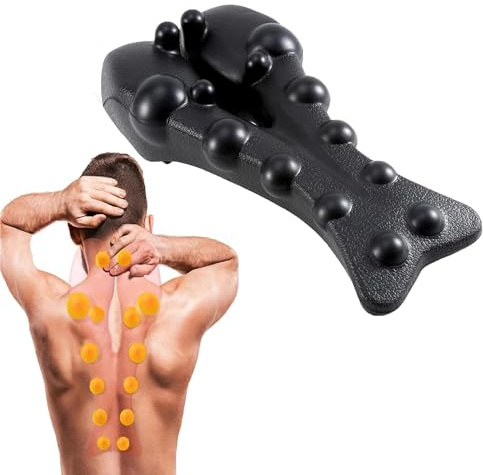TheraPoint -Triggerpunkt - Massagegerät Original Rückenstrecker Align nacken-Kissen, Trapezius Triggerpunkt-Massagegerät, Nackenstrecker zum Schmerzlinderung Halswirbel (Schwarz)