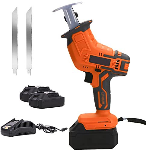 Scie de boucherie électrique,Scie à guichet sans fil,Scie à guichet portative sans fil avec lumière LED,Scie à guichet à usage commercial,Vitesse de coupe,avec 2*piles et chargeur pour couper
