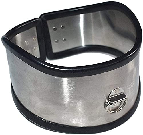 Metal Halsband/Kragen/Collar Bondage/Restraint/Fesseln System, Edelstahl Sex Halsbänder Rollenspiel mit D-Ring, Fetisch SM Sexspielzeug für Paare,Silber,14cm