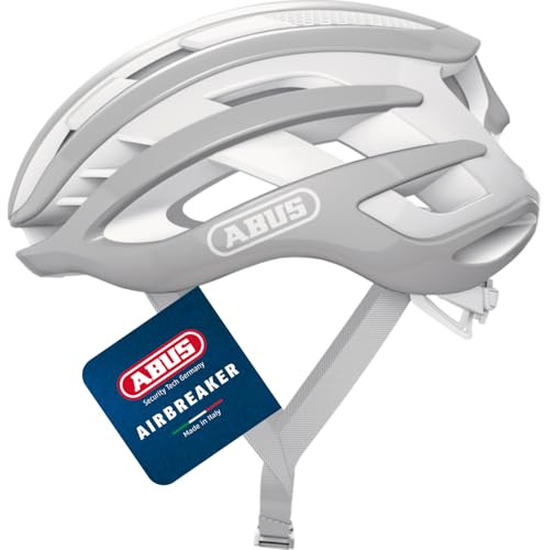 ABUS Rennradhelm AirBreaker - High-End Fahrradhelm für den professionellen Radsport - für Jugendliche und Erwachsene - Helm für Damen und Herren - Pure Grey, Größe S