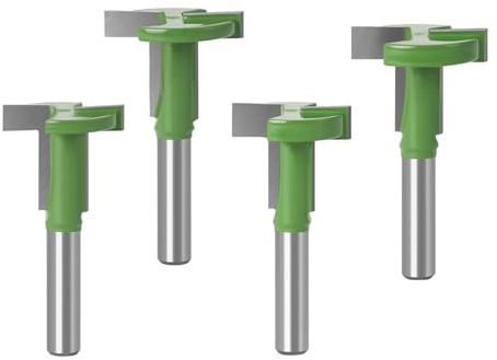 4 STÜCKE Set 8 mm Schaft T-Nut Fräser Gerade Kante Schlitzfräser Schneiden for Holz Holzbearbeitungsgriff
