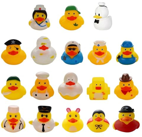 18 Pieces of Little Yellow Duck Toys, Mini Rubber Ducks, Car Decoration Rubber Ducks, Bath Floating Ducks, Cute Bath Duck Toys