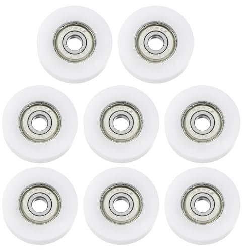 sourcing map 8 guide per cuscinetti a sfera 6 x 30 x 9 mm, a doppia schermatura in metallo cromato, cuscinetti per trasportatori per guida di apparecchiature meccaniche, bianco