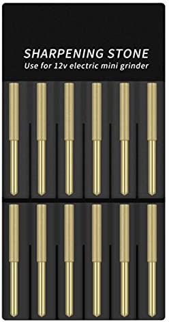 Fraises D’Affûtage de Tronçonneuse en Diamant 4mm Lot 12 Pièces Lime Pierre Revêtement Titane pour Affûteuse Électrique Chaine Outil Jardinage