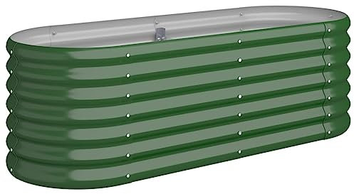 Makastle Jardiniere surélevée en Acier Exterieur Bacs ã Fleurs Espace Potager, Base Ouverte, Bac Potager Surélevé en Hauteur Jardin et Balcon, Vert 114 x 40 x 36 cm