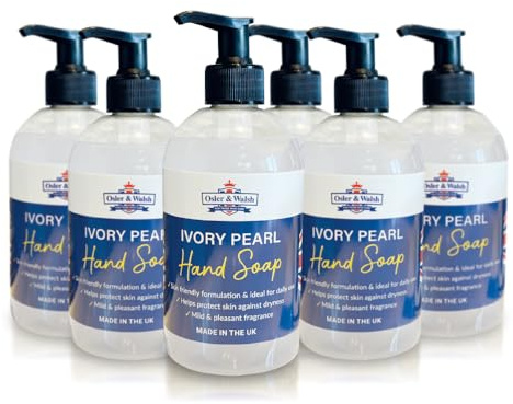 Osler & Walsh Ivory Pearl Hand Soap - 500ml – 6 pack - Gentle Formula for Sensitive Skin, Refillable | Lightly fragranced
